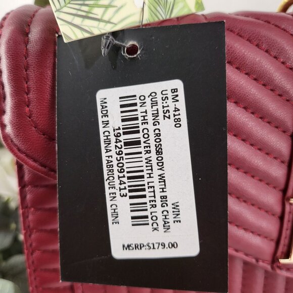 Badgley Mischka Vegan Leather Quilted Crossbody Bag Purse US $179 MSRP - Picture 5 of 16